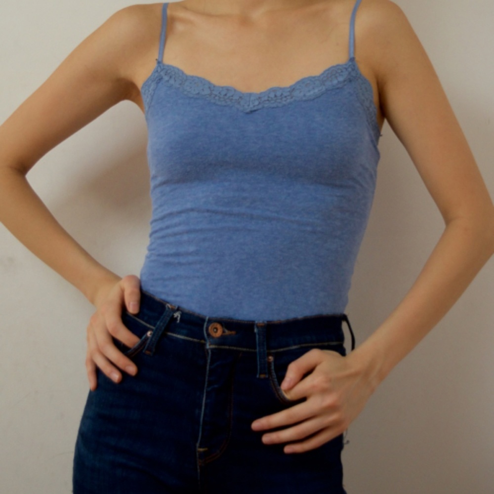 Used blue lace bra camisole
